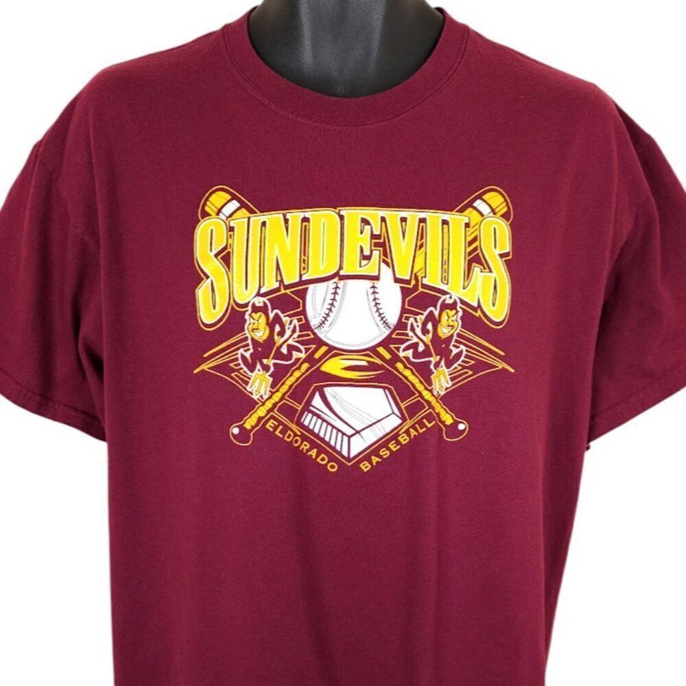 Eldorado Sundevils Baseball T Shirt Mens Size Large Red High School Sports